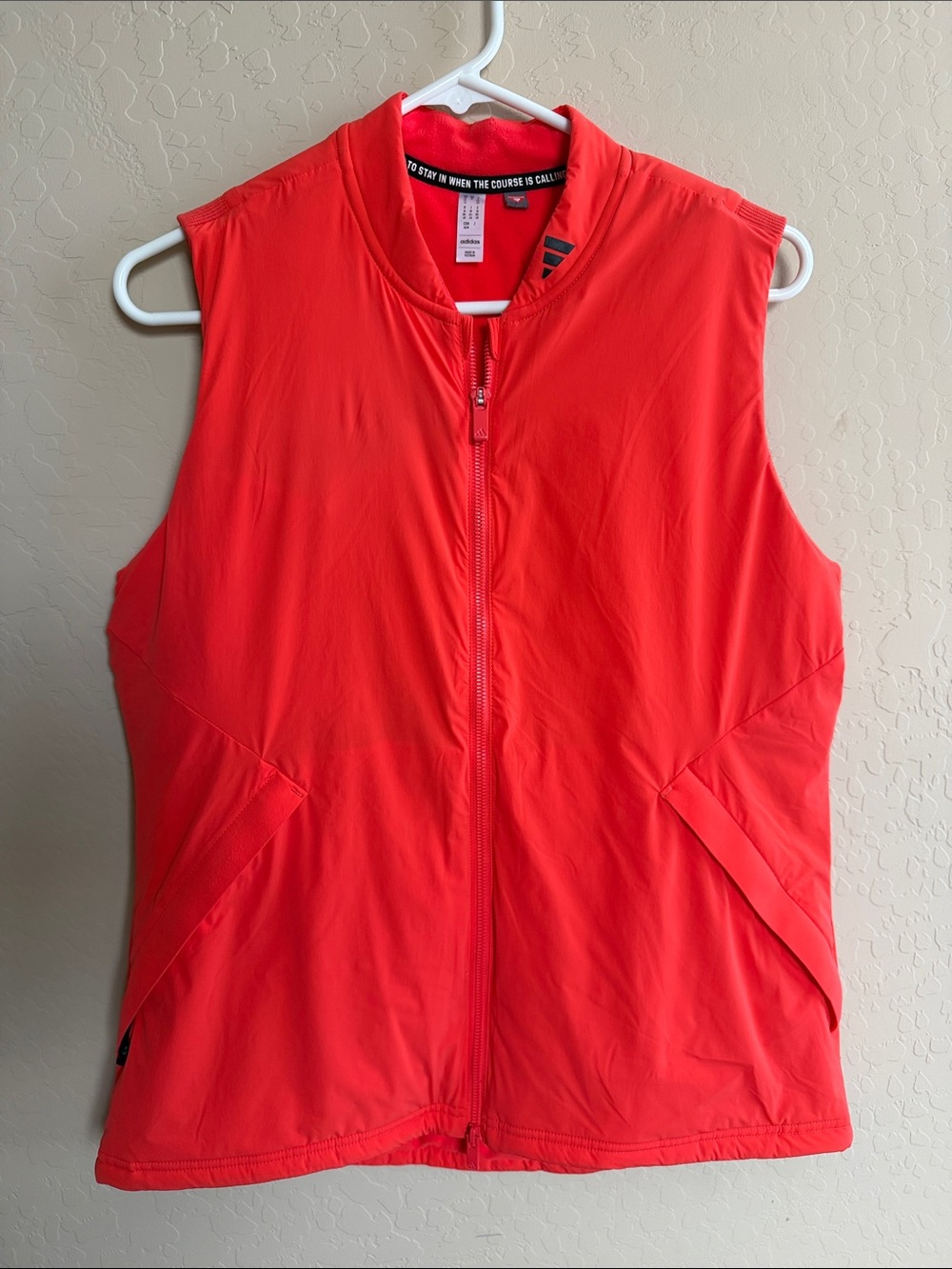 Red/Orange Mens Zip Front Active Golf Thermal Vest